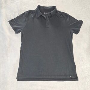 Smartwool Merino Wool Blend Short Sleeve Polo Shirt Charcoal Gray Size Medium